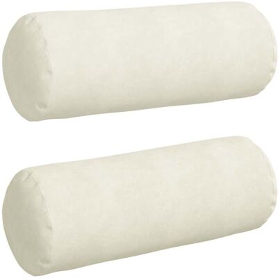 vidaXL Poduszki Wałkowe 2 pcs Kremowy Ø 25 x 70 cm Tkanina sztruksowa vidaXL Poduszki Wałkowe 2 pcs Kremowy Ø 25 x 70 cm Tkanina sztruksowa