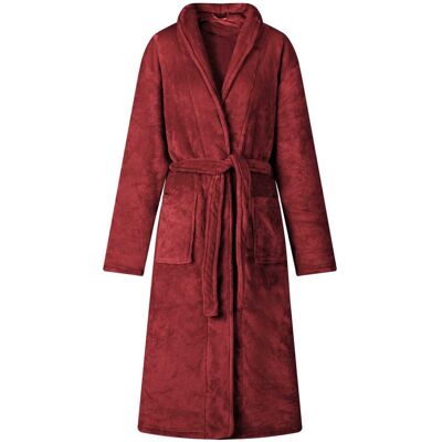 vidaXL Szlafrok bez kaptura Bordeaux Czerwony xl Flanela vidaXL Szlafrok bez kaptura Bordeaux Czerwony xl Flanela