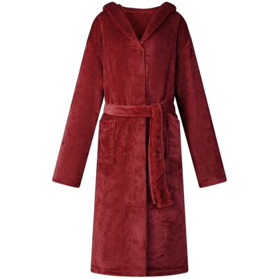 vidaXL Szlafrok z kapturem Bordeaux Czerwony l Flanela vidaXL Szlafrok z kapturem Bordeaux Czerwony l Flanela