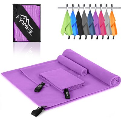 Inny producent Pameil Zestaw 3 Ręczników Z Mikrofibry – Duży Ręcznik Kąpielowy 160 X 80 Cm + 2 Małe Ręczniki 80 X 40 Cm, Podróżne, Szybkoschnące, Z Mikrofibry, Do .. Inny producent Pameil Zestaw 3 Ręczników Z Mikrofibry – Duży Ręcznik Kąpielowy 160 X 80 Cm + 2 Małe Ręczniki 80 X 40 Cm, Podróżne, Szybkoschnące, Z Mikrofibry, Do ..
