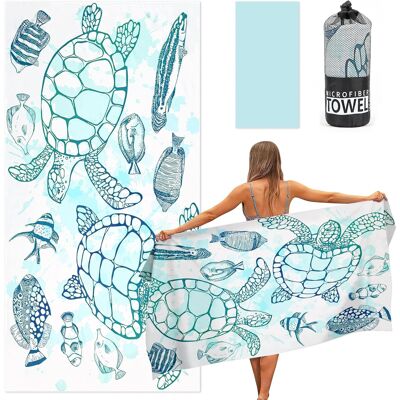 Inny producent Ręcznik Plażowy Mikrofibra 80x160 Cm Szybkoschnący Żółwie Z Torbą Inny producent Ręcznik Plażowy Mikrofibra 80x160 Cm Szybkoschnący Żółwie Z Torbą