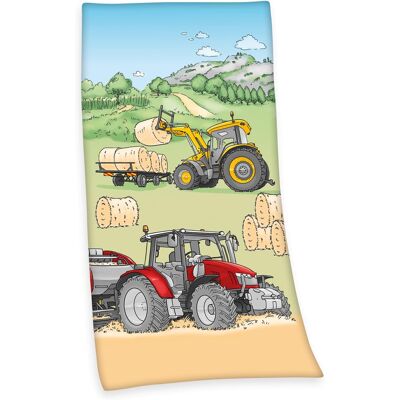 Herding Ręcznik Plażowy Welurowy Dla Dzieci 75x150 Cm Bawełna Z Motywem Traktora Herding Ręcznik Plażowy Welurowy Dla Dzieci 75x150 Cm Bawełna Z Motywem Traktora