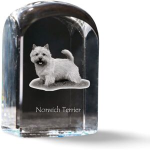 Norwich Terrier - kryształowa kostka ze zdjęciem, zdjęcie psa w krysztale, sześcienny przycisk do papieru marki Art-Dog Norwich Terrier - kryształowa kostka ze zdjęciem, zdjęcie psa w krysztale, sześcienny przycisk do papieru marki Art-Dog