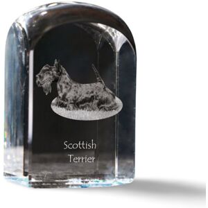 Terier szkocki, Aberdeen Terrier - kryształowa kostka ze zdjęciem, zdjęcie psa w krysztale, sześcienny przycisk do papieru marki Art-Dog Terier szkocki, Aberdeen Terrier - kryształowa kostka ze zdjęciem, zdjęcie psa w krysztale, sześcienny przycisk do papieru marki Art-Dog
