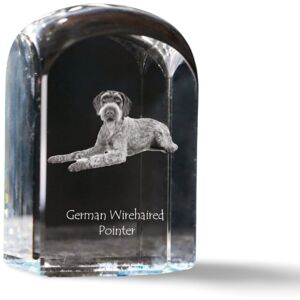 Wyżeł niemiecki szorstkowłosy, Drahthaar - kryształowa kostka ze zdjęciem, zdjęcie psa w krysztale, sześcienny przycisk do papieru marki Art-Dog Wyżeł niemiecki szorstkowłosy, Drahthaar - kryształowa kostka ze zdjęciem, zdjęcie psa w krysztale, sześcienny przycisk do papieru marki Art-Dog
