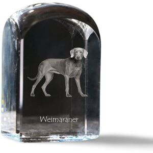 Wyżeł weimarski, Weimaraner - kryształowa kostka ze zdjęciem, zdjęcie psa w krysztale, sześcienny przycisk do papieru marki Art-Dog Wyżeł weimarski, Weimaraner - kryształowa kostka ze zdjęciem, zdjęcie psa w krysztale, sześcienny przycisk do papieru marki Art-Dog