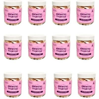 12x Liofilizowane Krewetki Tygrysie 50g dla Psa i Kota Witamina B3 i B12 Zdrowy Przysmak 12x Liofilizowane Krewetki Tygrysie 50g dla Psa i Kota Witamina B3 i B12 Zdrowy Przysmak