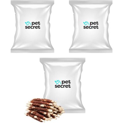 2+1 Pałeczki wołowe z kaczką i rybą 500g, przysmak dla psa Pet Secret 2+1 Pałeczki wołowe z kaczką i rybą 500g, przysmak dla psa Pet Secret