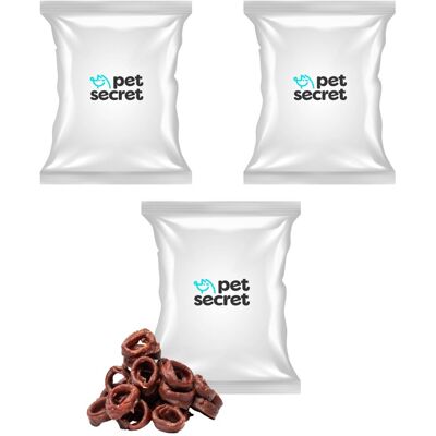 2+1 Pierścienie z kaczką i rybą 500g, przysmak dla psa Pet Secret 2+1 Pierścienie z kaczką i rybą 500g, przysmak dla psa Pet Secret