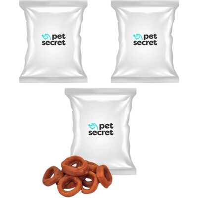2+1 Pierścienie z kurczakiem i rybą 500g, przysmak dla psa Pet Secret 2+1 Pierścienie z kurczakiem i rybą 500g, przysmak dla psa Pet Secret