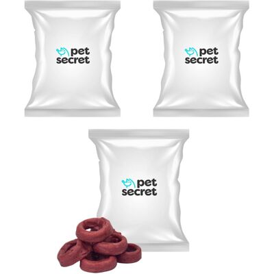 2+1 Pierścienie z wołowiną i rybą 500g, przysmak dla psa Pet Secret 2+1 Pierścienie z wołowiną i rybą 500g, przysmak dla psa Pet Secret