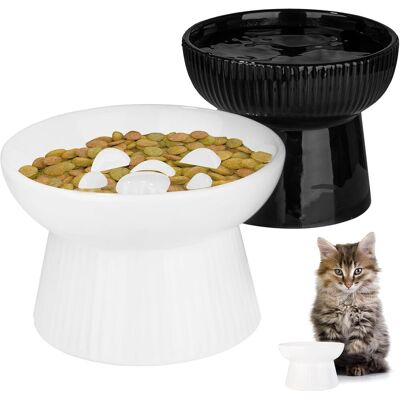 Inny producent 2 x Miska dla Kota Ceramiczna Wysoka Poidło 2 sztuki CZARNA BIAŁA Inny producent 2 x Miska dla Kota Ceramiczna Wysoka Poidło 2 sztuki CZARNA BIAŁA