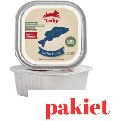 6 X Łosoś z Kurczakiem 300g Karma dla Psów Kwasy Omega Witaminy z Grupy B i Minerały Leiky 6 X Łosoś z Kurczakiem 300g Karma dla Psów Kwasy Omega Witaminy z Grupy B i Minerały Leiky