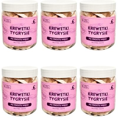 Zdrowy Przysmak 6x50g Liofilizowane Krewetki Tygrysie dla Psa i Kota Witamina B3 i B12 Zdrowy Przysmak 6x50g Liofilizowane Krewetki Tygrysie dla Psa i Kota Witamina B3 i B12