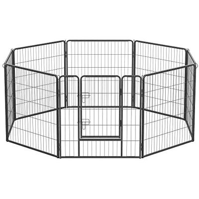 songmics 8-panelowy Kojec, żelazna klatka dla psów, ciężkie ogrodzenie zwierząt domowych, pióro szczeniaka, składane i przenośne, 77 x 80 songmics 8-panelowy Kojec, żelazna klatka dla psów, ciężkie ogrodzenie zwierząt domowych, pióro szczeniaka, składane i przenośne, 77 x 80