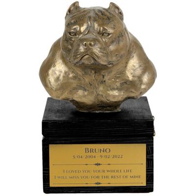 American Bully - urna z grawerem i rzeźbą psa, ostatnie pożeganie, produkt ręcznie wykonany marki Art-Dog American Bully - urna z grawerem i rzeźbą psa, ostatnie pożeganie, produkt ręcznie wykonany marki Art-Dog