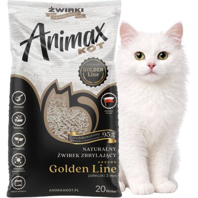 Animax Bedding Animax żwirek zbrylający dla kota pelet pałeczki 3mm biodegradowalny ekologiczny 20L Animax Bedding Animax żwirek zbrylający dla kota pelet pałeczki 3mm biodegradowalny ekologiczny 20L