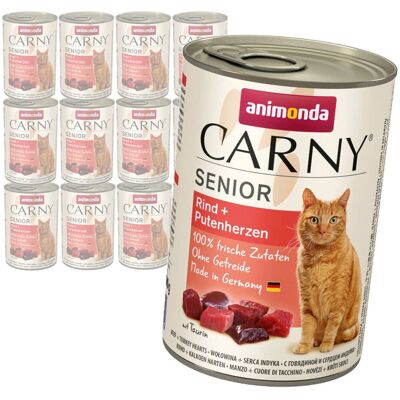 Animonda Carny Senior 12x400g Mokra Karma Dla Starszego Kota z Wołowiną i Sercami Indyka Animonda Carny Senior 12x400g Mokra Karma Dla Starszego Kota z Wołowiną i Sercami Indyka