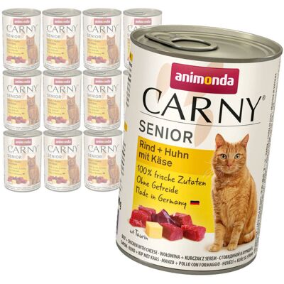 Animonda Carny Senior 12x400g Mokra Karma Dla Starszego Kota z Wołowiną Kurczakiem i Serem Animonda Carny Senior 12x400g Mokra Karma Dla Starszego Kota z Wołowiną Kurczakiem i Serem