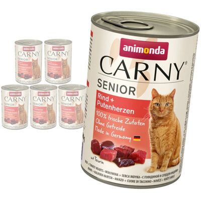 Animonda Carny Senior 6x400g Mokra Karma Dla Starszego Kota z Wołowiną i Sercami Indyka Animonda Carny Senior 6x400g Mokra Karma Dla Starszego Kota z Wołowiną i Sercami Indyka