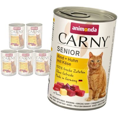 Animonda Carny Senior 6x400g Mokra Karma Dla Starszego Kota z Wołowiną Kurczakiem i Serem Animonda Carny Senior 6x400g Mokra Karma Dla Starszego Kota z Wołowiną Kurczakiem i Serem