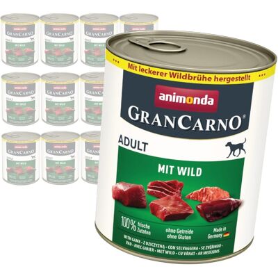 Animonda GranCarno Adult 12x800g Mokra Karma Dla Psa z Dziczyzną Animonda GranCarno Adult 12x800g Mokra Karma Dla Psa z Dziczyzną