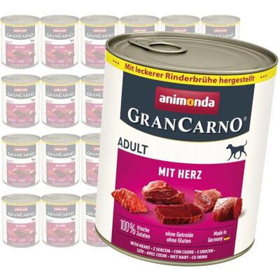 Animonda GranCarno Adult 24x800g Mokra Karma Dla Psa Wieprzowina z Sercami Animonda GranCarno Adult 24x800g Mokra Karma Dla Psa Wieprzowina z Sercami