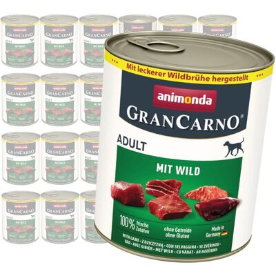Animonda GranCarno Adult 24x800g Mokra Karma Dla Psa z Dziczyzną Animonda GranCarno Adult 24x800g Mokra Karma Dla Psa z Dziczyzną