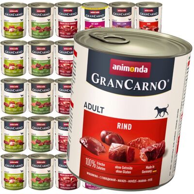 Animonda GranCarno Adult 30x800g Mokra Karma Dla Psa Mix Smaków Animonda GranCarno Adult 30x800g Mokra Karma Dla Psa Mix Smaków