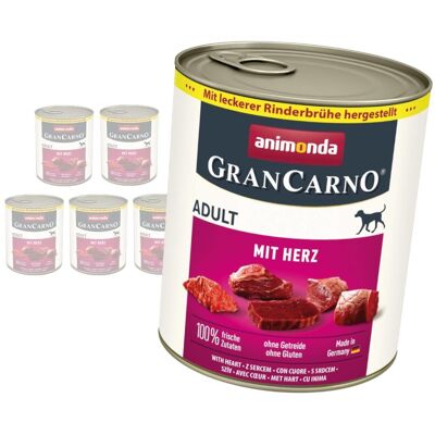 Animonda GranCarno Adult 6x800g Mokra Karma Dla Psa Wieprzowina z Sercami Animonda GranCarno Adult 6x800g Mokra Karma Dla Psa Wieprzowina z Sercami