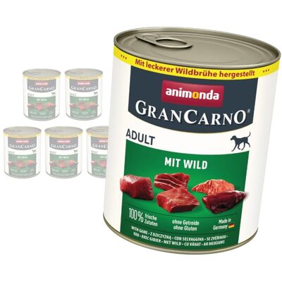 Animonda GranCarno Adult 6x800g Mokra Karma Dla Psa z Dziczyzną Animonda GranCarno Adult 6x800g Mokra Karma Dla Psa z Dziczyzną