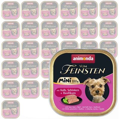 Animonda Vom Feinsten Mini 32x100g Mokra Karma Dla Psa z Cielęciną Szynką i Bazylią Animonda Vom Feinsten Mini 32x100g Mokra Karma Dla Psa z Cielęciną Szynką i Bazylią