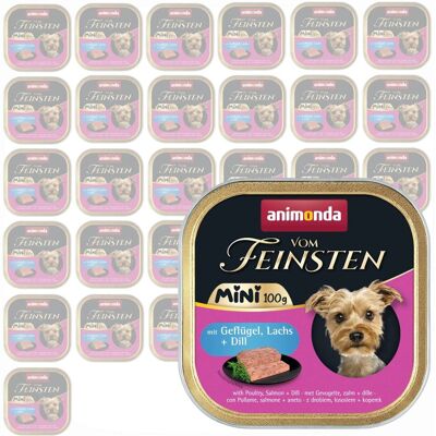 Animonda Vom Feinsten Mini 32x100g Mokra Karma Dla Psa z Drobiem Łososiem i Koperkiem Animonda Vom Feinsten Mini 32x100g Mokra Karma Dla Psa z Drobiem Łososiem i Koperkiem
