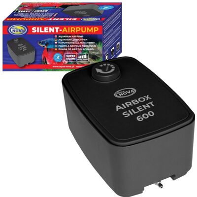 Aqua Nova Airbox Silent 600l/h Super CICHY Napowietrzacz Pompa do Napowietrzania z REGULACJĄ do Akwarium 60-350l ECO 8W Aqua Nova Airbox Silent 600l/h Super CICHY Napowietrzacz Pompa do Napowietrzania z REGULACJĄ do Akwarium 60-350l ECO 8W