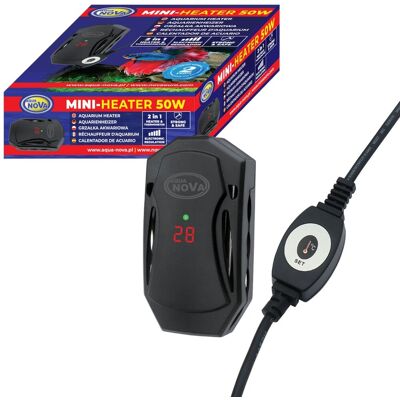 Aqua Nova Mini-Heater Nano Heater Precyzyjna Grzałka do Akwarium w Obudowie Nietłukąca 50W do Zbiornika 30-80l Aqua Nova Mini-Heater Nano Heater Precyzyjna Grzałka do Akwarium w Obudowie Nietłukąca 50W do Zbiornika 30-80l