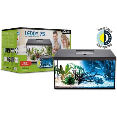 AQUAEL, Zestaw Akwariowyariowy Leddy 75 D&N; Biofs Czarny 2.0, 124526 AQUAEL, Zestaw Akwariowyariowy Leddy 75 D&N; Biofs Czarny 2.0, 124526