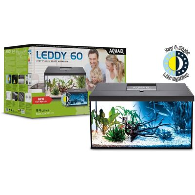 AQUAEL, Zestaw Akwariowyariowy Leddy Plus 60 D&N; Czarny 2.0, 124532 AQUAEL, Zestaw Akwariowyariowy Leddy Plus 60 D&N; Czarny 2.0, 124532