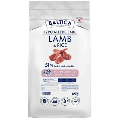 Baltica Adult Lamb & Rice Jagnięcina z ryżem M 12kg Baltica Adult Lamb & Rice Jagnięcina z ryżem M 12kg