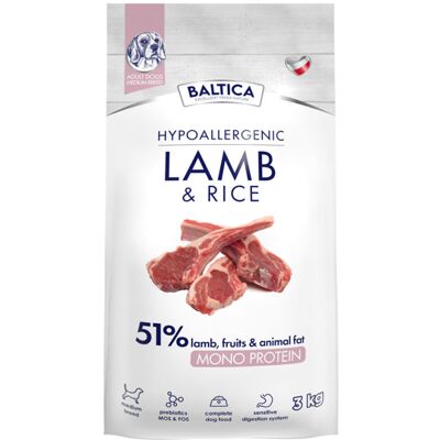 Baltica Adult Lamb & Rice Jagnięcina Z Ryżem M 3kg Baltica Adult Lamb & Rice Jagnięcina Z Ryżem M 3kg