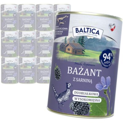 Baltica Bażant z Sarniną 12x400g Duoproteinowa Bezzbożowa Mokra Karma Dla Psa Baltica Bażant z Sarniną 12x400g Duoproteinowa Bezzbożowa Mokra Karma Dla Psa