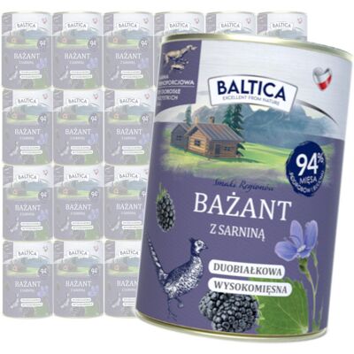 Baltica Bażant z Sarniną 24x400g Duoproteinowa Bezzbożowa Mokra Karma Dla Psa Baltica Bażant z Sarniną 24x400g Duoproteinowa Bezzbożowa Mokra Karma Dla Psa
