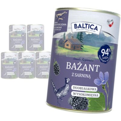 Baltica Bażant z Sarniną 6x400g Duoproteinowa Bezzbożowa Mokra Karma Dla Psa Baltica Bażant z Sarniną 6x400g Duoproteinowa Bezzbożowa Mokra Karma Dla Psa