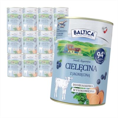 Baltica Cielęcina z Jagnięciną 12x400g Duoproteinowa Bezzbożowa Mokra Karma Dla Psa Baltica Cielęcina z Jagnięciną 12x400g Duoproteinowa Bezzbożowa Mokra Karma Dla Psa