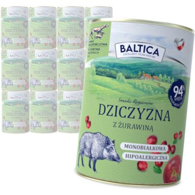 Baltica Dziczyzna z Żurawiną 12x400g Monoproteinowa Hipoalergiczna Bezzbożowa Mokra Karma Dla Psa Baltica Dziczyzna z Żurawiną 12x400g Monoproteinowa Hipoalergiczna Bezzbożowa Mokra Karma Dla Psa