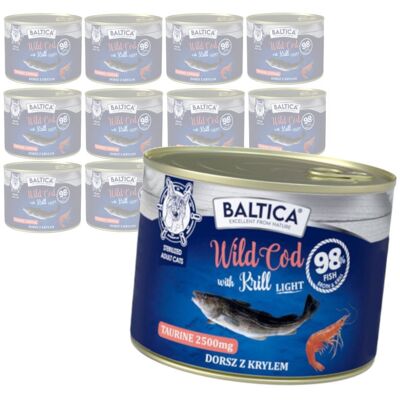 Baltica Excellent Light Dorsz z Krylem 12x185g Bezzbożowa Mokra Karma Dla Kotów Sterylizowanych Baltica Excellent Light Dorsz z Krylem 12x185g Bezzbożowa Mokra Karma Dla Kotów Sterylizowanych