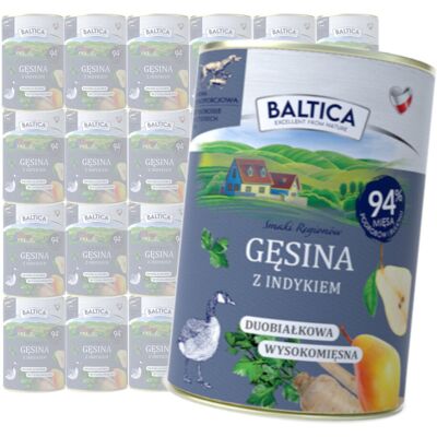 Baltica Gęsina z Indykiem 24x400g Duoproteinowa Bezzbożowa Mokra Karma Dla Psa Baltica Gęsina z Indykiem 24x400g Duoproteinowa Bezzbożowa Mokra Karma Dla Psa