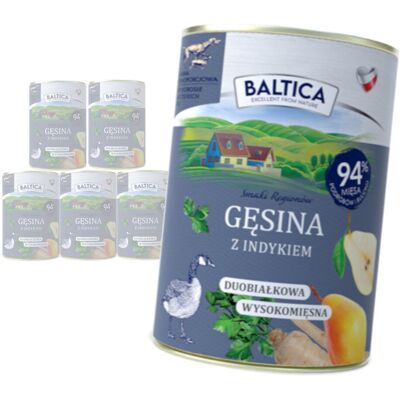 Baltica Gęsina z Indykiem 6x400g Duoproteinowa Bezzbożowa Mokra Karma Dla Psa Baltica Gęsina z Indykiem 6x400g Duoproteinowa Bezzbożowa Mokra Karma Dla Psa