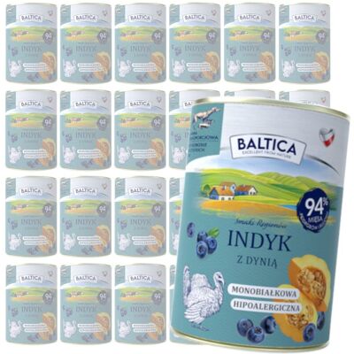 Baltica Indyk z Dynią 24x400g Monoproteinowa Hipoalergiczna Bezzbożowa Mokra Karma Dla Psa Baltica Indyk z Dynią 24x400g Monoproteinowa Hipoalergiczna Bezzbożowa Mokra Karma Dla Psa