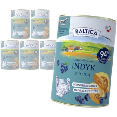 Baltica Indyk z Dynią 6x400g Monoproteinowa Hipoalergiczna Bezzbożowa Mokra Karma Dla Psa Baltica Indyk z Dynią 6x400g Monoproteinowa Hipoalergiczna Bezzbożowa Mokra Karma Dla Psa