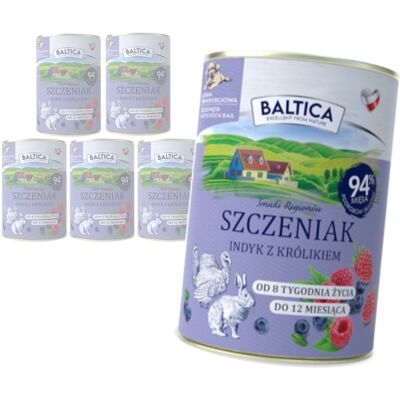 Baltica Indyk z Królikiem 6x400g Bezzbożowa Mokra Karma Dla Szczeniąt Baltica Indyk z Królikiem 6x400g Bezzbożowa Mokra Karma Dla Szczeniąt